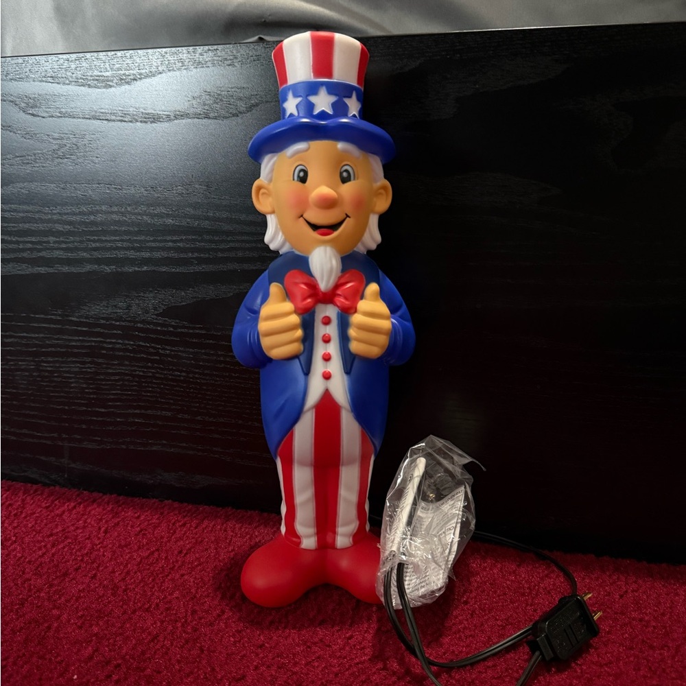 Patriotic Uncle Sam Figurine - Red, White, and Blue